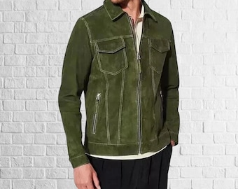 グリーンスエードジャケット Scye ナイロンコットンツイル レイヤードボンバージャケット