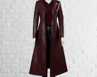 Red Lambskin Leather Blazer: Women&#39;s Soft Genuine Leather Coat