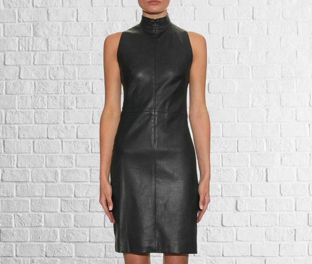 knee length dresses for ladies Leather Corset Dress with Arm binder korsettkleid Steel boned – Movenera main image 0