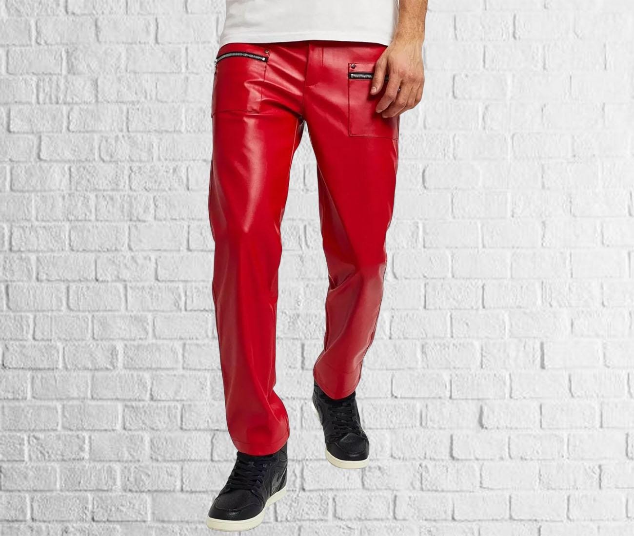 Red Gator Leather Pants - Etsy