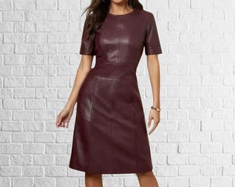 camel leather dress Genuine GENUINS GALIA Leather Dress main image 1
