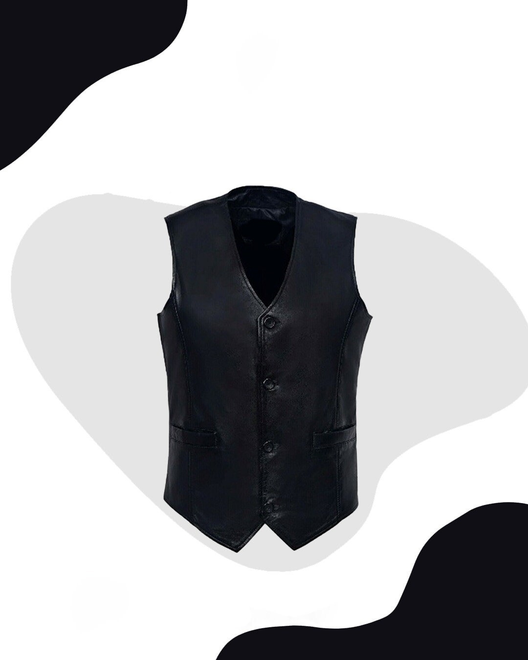 Hand Made Leather Vest Genuine Leather Vest Men Black Color - Etsy