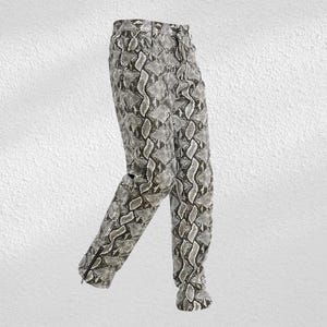 Snake Print Leather Joggers: Men's Clubwear Pants
