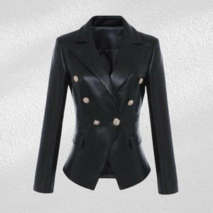 Blazer van lamsleer: zwarte bikerbomberjas voor dames