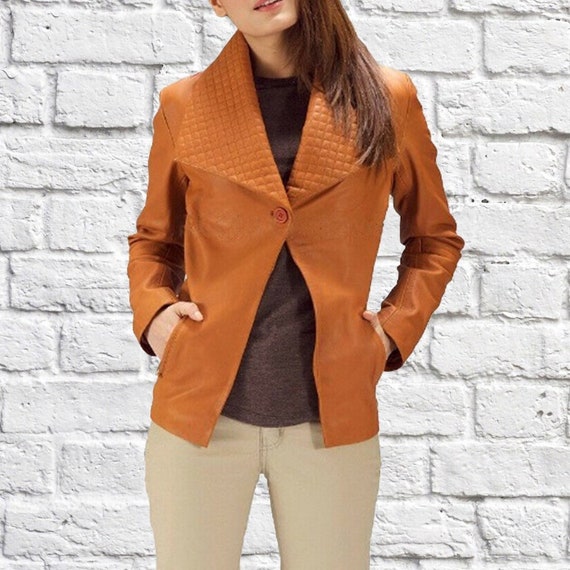 100 New Genuine Leather Blazer Lambskin Women Biker Motorcycle Blazer Ladies Etsy Canada