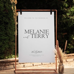 Minimalist Wedding Welcome Sign, Wedding Welcome Sign, Poster Size Wedding Welcome Sign, Editable Canva Template, Instant Download, BW016