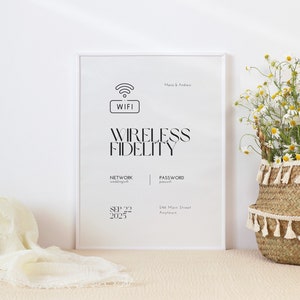 Wedding WiFi Sign: Editable Password Template (Instant Download)   BW011