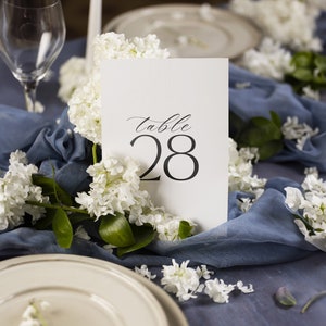 Wedding Table Numbers, Table Number Sign Template, Editable Canva Template, Modern Minimalist, Simple, Elegant, Instant Download, BW027