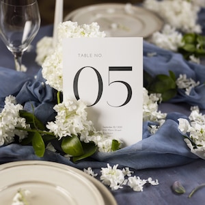 Modern Wedding Table Number Sign Template: Editable Canva Design (Instant Download) BW011