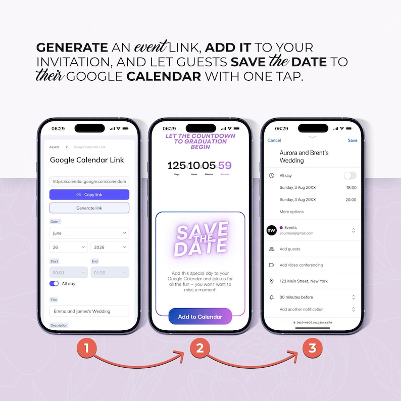 Class of 2026 Digital Graduation Invitation: Canva Website Template with Trackable RSVP & Countdown zdjęcie 8