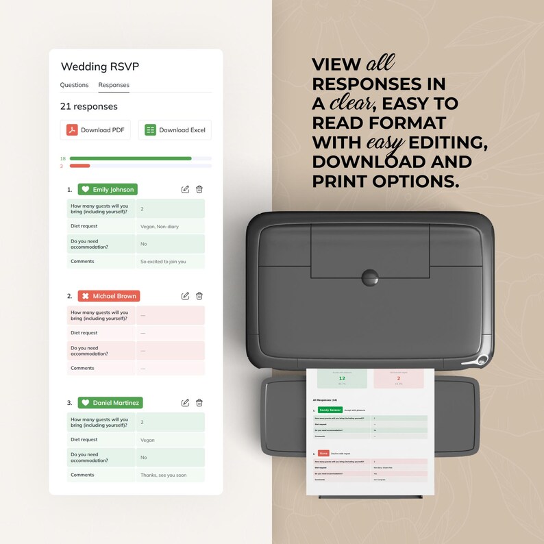 Digital Wedding Website Invitation: Trackable RSVP, Music, Live Countdown, Save the Date, Map, Online Invite (Fully Editable Canva Template) zdjęcie 14