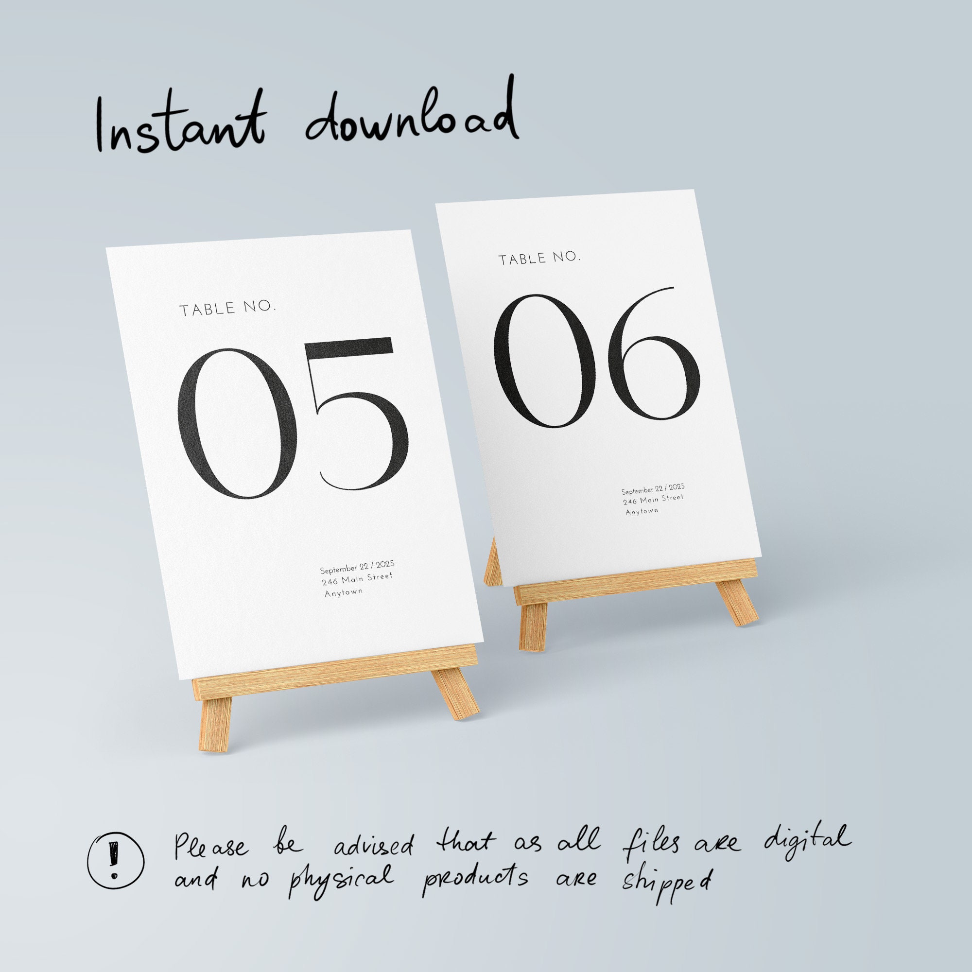 Wedding Table Number Sign Template, Modern Table Numbers Canva Template ...