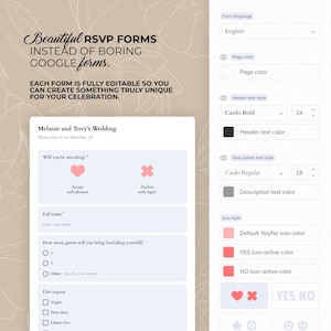 Digitale Hochzeitseinladung mit Countdown, Musik, Details und nachverfolgbarer Antwortmöglichkeit (bearbeitbare Canva-Vorlage) + Bonus Bild 11