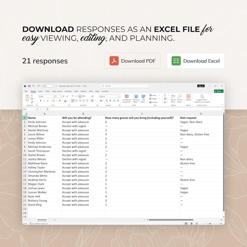 Digitale Hochzeitseinladung mit Countdown, Musik, Details und nachverfolgbarer Antwortmöglichkeit (bearbeitbare Canva-Vorlage) + Bonus Bild 14