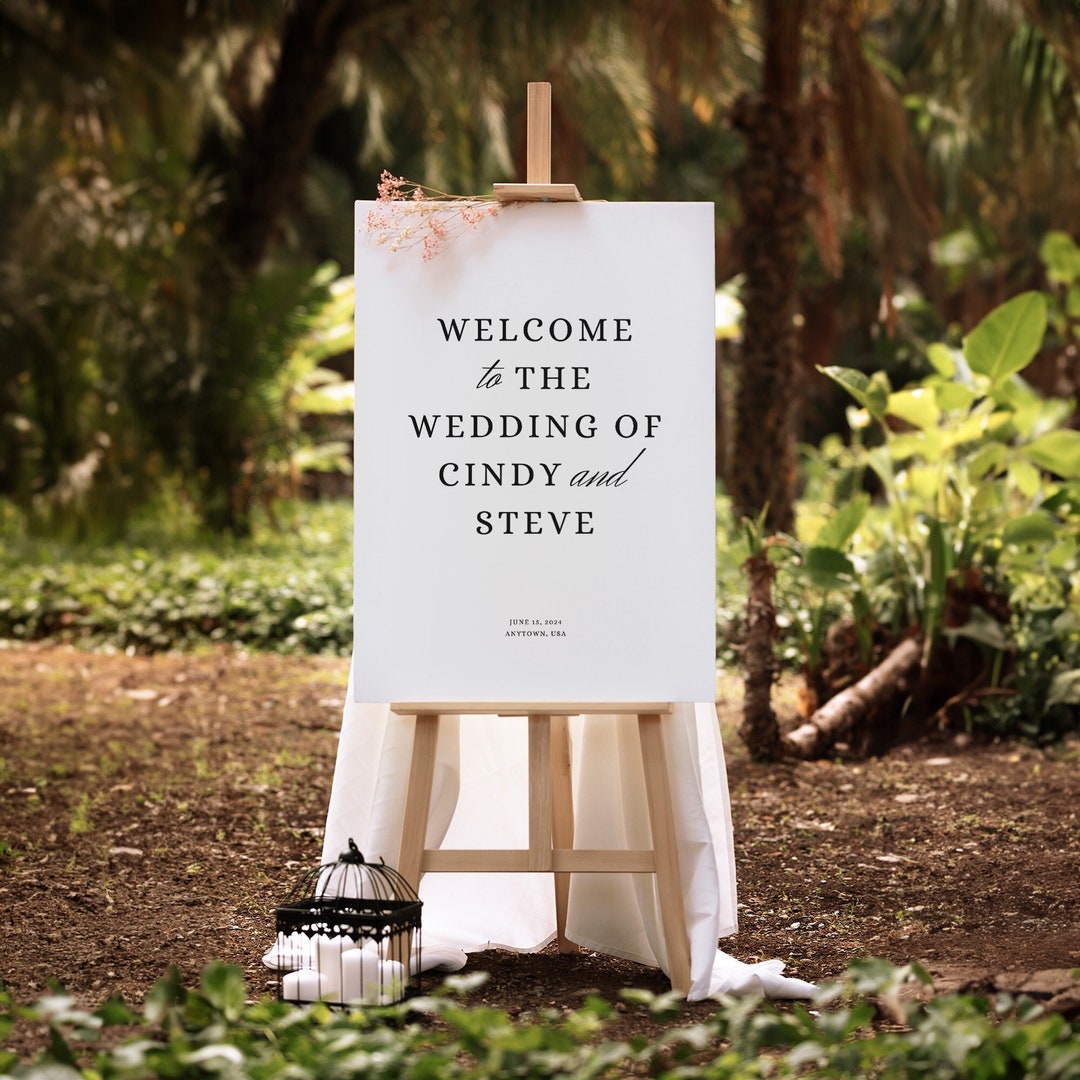 Wedding Welcome Sign Template, Editable &amp; Printable Wedding Welcome ...
