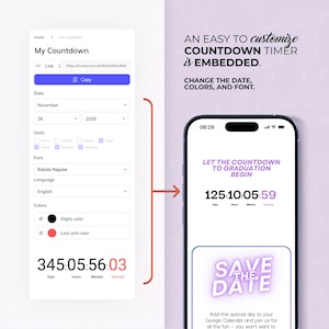 Class of 2026 Digital Graduation Invitation: Canva Website Template with Trackable RSVP & Countdown zdjęcie 5