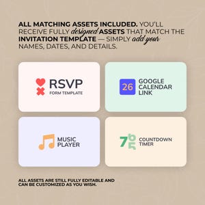 Minimalist Wedding Web Invitation: RSVP, Countdown Timer Canva Template (Digital Download) image 15