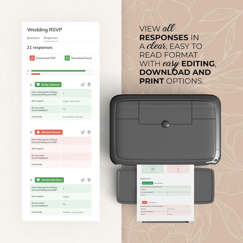 Digitale Hochzeitseinladung mit Countdown, Musik, Details und nachverfolgbarer Antwortmöglichkeit (bearbeitbare Canva-Vorlage) + Bonus Bild 13