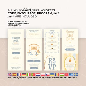 Baby Shower Digital Invitation Website with RSVP, Music, Countdown, Gift Registry, Twinkle Little Star Invite (Editable Canva Template) image 7
