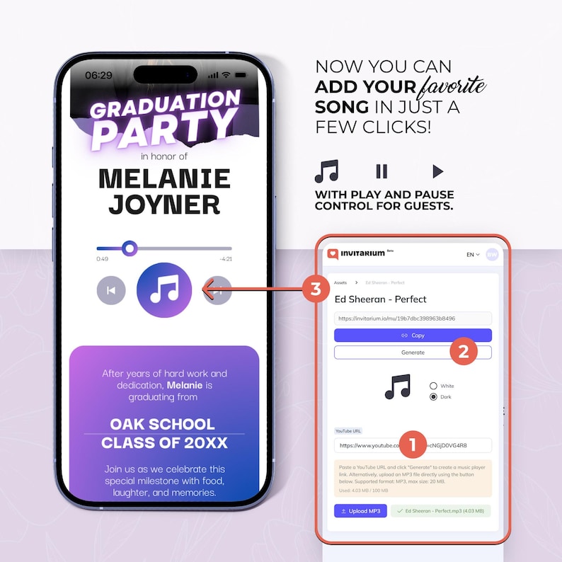 Class of 2026 Digital Graduation Invitation: Canva Website Template with Trackable RSVP & Countdown zdjęcie 3