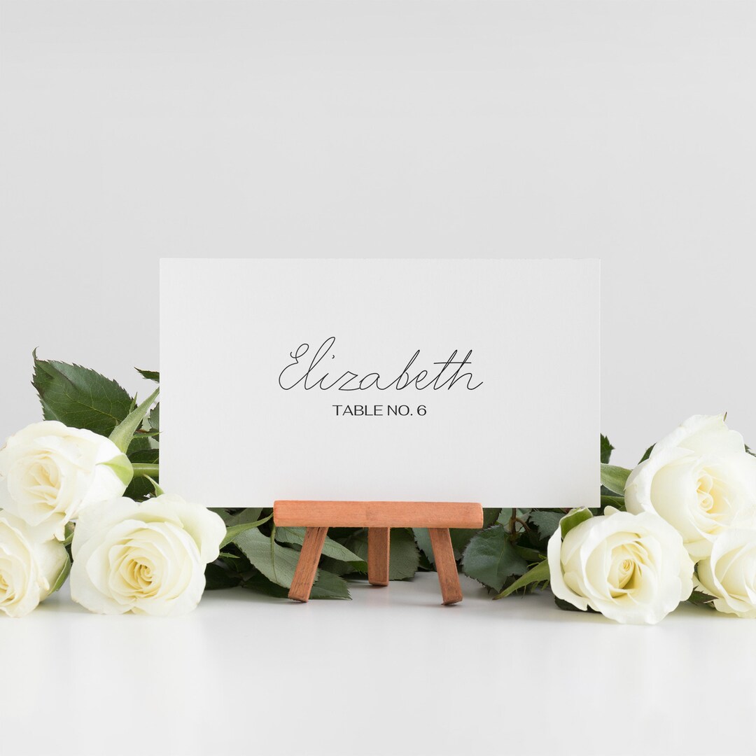 Wedding Place Cards Canva Template, Seating Card Template, Simple Place ...