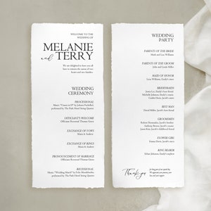 Minimalist Wedding Program Template: Editable Ceremony Details (Canva, Instant Download) BW016