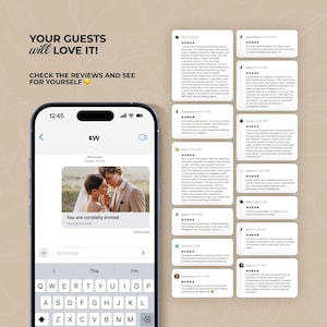 Digital Wedding Website Invitation: Trackable RSVP, Music, Live Countdown, Save the Date, Map, Online Invite (Fully Editable Canva Template) zdjęcie 17