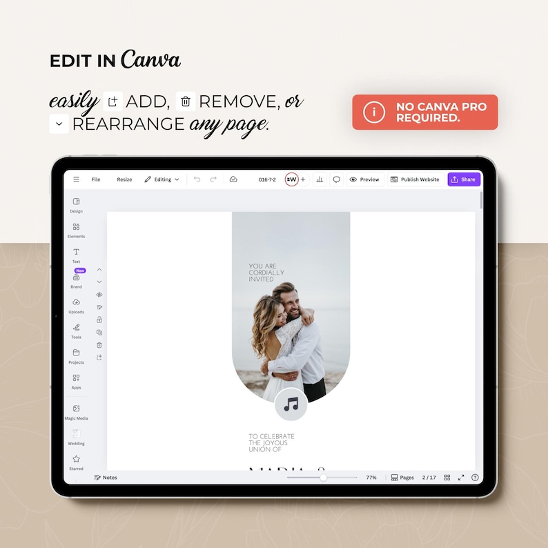 Minimalist Wedding Web Invitation: RSVP, Countdown Timer Canva Template (Digital Download) image 4