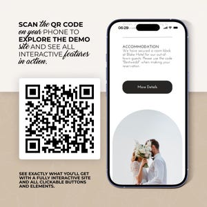 Minimalist Wedding Web Invitation: RSVP, Countdown Timer Canva Template (Digital Download) image 16