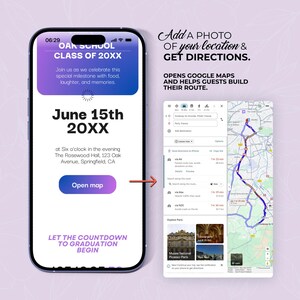 Class of 2026 Digital Graduation Invitation: Canva Website Template with Trackable RSVP & Countdown zdjęcie 6