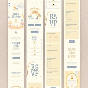Baby Shower Digital Invitation Website with RSVP, Music, Countdown, Gift Registry, Twinkle Little Star Invite (Editable Canva Template) image 2