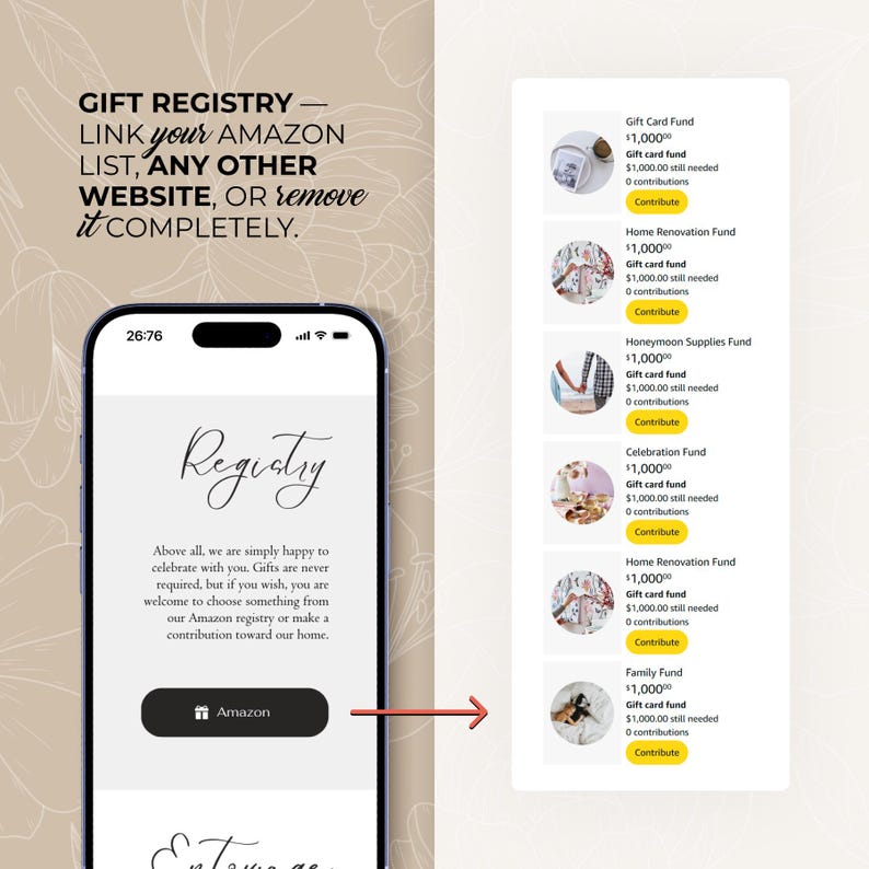 Digitale Hochzeitseinladung mit Countdown, Musik, Details und nachverfolgbarer Antwortmöglichkeit (bearbeitbare Canva-Vorlage) + Bonus Bild 8