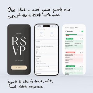 Zaproszenie ślubne Dark Web: RSVP online, edytowalny szablon (do pobrania cyfrowego) BW025 zdjęcie 4