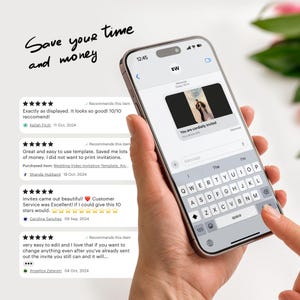 Zaproszenie ślubne Dark Web: RSVP online, edytowalny szablon (do pobrania cyfrowego) BW025 zdjęcie 2