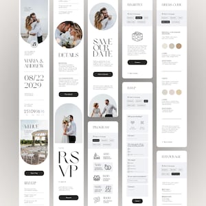 Minimalist Wedding Web Invitation: RSVP, Countdown Timer Canva Template (Digital Download) image 2