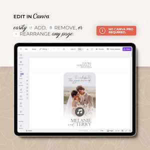 Digitale Hochzeitseinladung mit Countdown, Musik, Details und nachverfolgbarer Antwortmöglichkeit (bearbeitbare Canva-Vorlage) + Bonus Bild 4