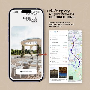 Digital Wedding Website Invitation: Trackable RSVP, Music, Live Countdown, Save the Date, Map, Online Invite (Fully Editable Canva Template) zdjęcie 7