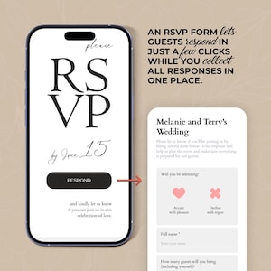 Digital Wedding Website Invitation: Trackable RSVP, Music, Live Countdown, Save the Date, Map, Online Invite (Fully Editable Canva Template) zdjęcie 11