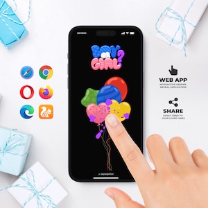 Interactive Gender Reveal Game: Pop the Balloons (Digital Announcement)