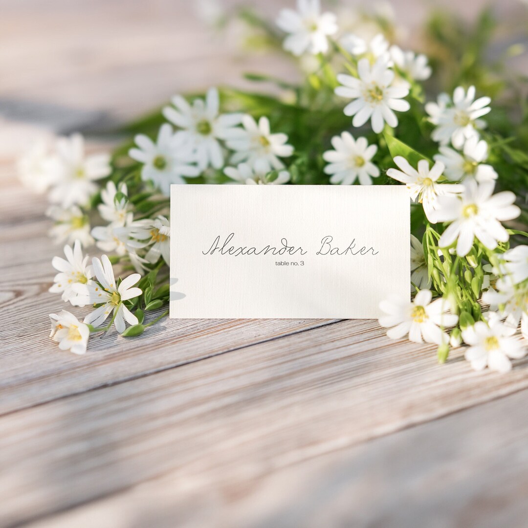 Place Cards Template, Seating Card Canva Template, Simple Wedding Place ...