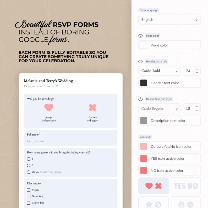 Minimalist Wedding Web Invitation: RSVP, Countdown Timer Canva Template (Digital Download) image 11