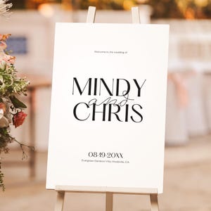 Wedding Welcome Sign Template, Minimalist Welcome Sign, Poster Size Wedding Welcome Sign, Editable Canva Template, Instant Download,  BW025