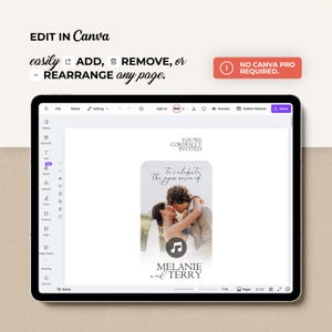 Digital Wedding Website Invitation: Trackable RSVP, Music, Live Countdown, Save the Date, Map, Online Invite (Fully Editable Canva Template) zdjęcie 5