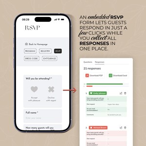 Minimalist Wedding Web Invitation: RSVP, Countdown Timer Canva Template (Digital Download) image 10