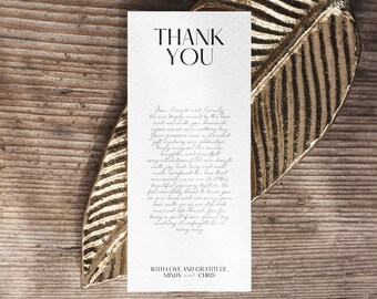 4x9 Thank You Card Template, Minimalist Wedding Thank You, Simple Editable Thank You Cards, Canva Template, Instant Download, BW025