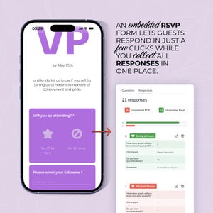 Class of 2026 Digital Graduation Invitation: Canva Website Template with Trackable RSVP & Countdown zdjęcie 9