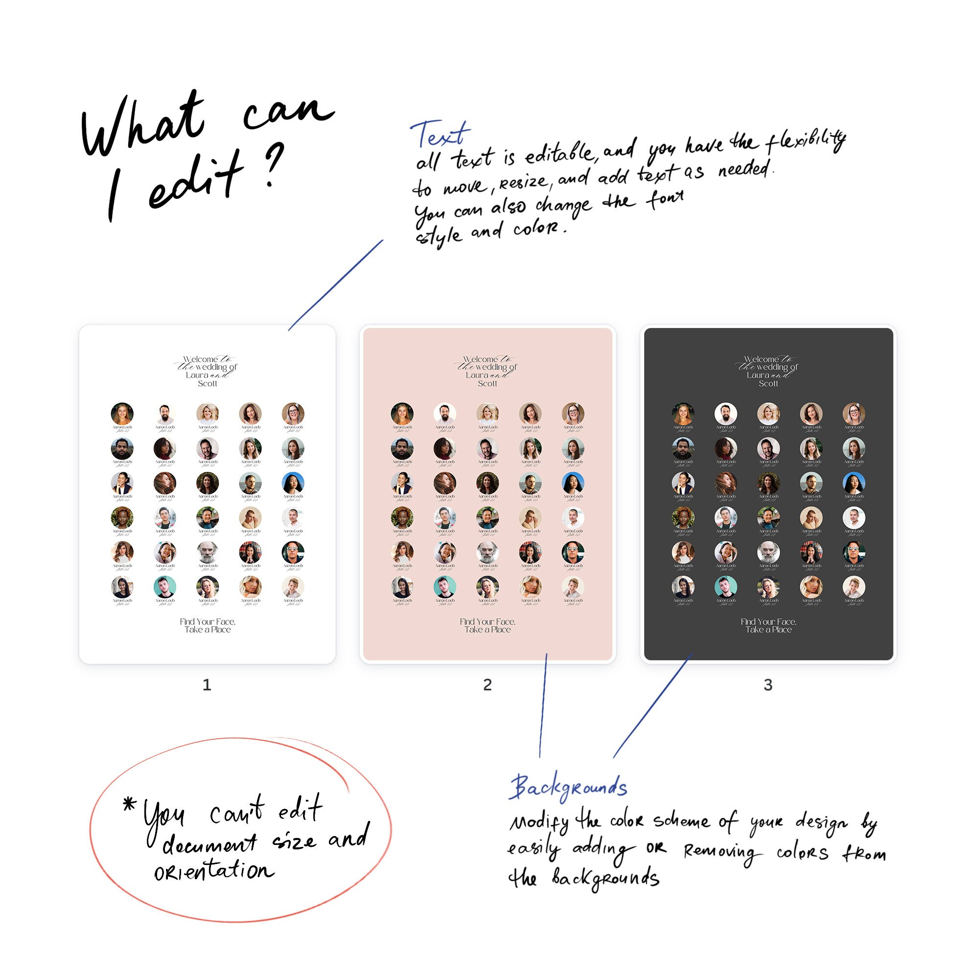 Personalized Seating Chart With Photo of Your Guests, Find Your Face ...