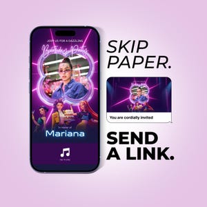 Kpop Demon Hunters Birthday Invitation Website with Countdown, Music, Trackable RSVP, Editable Canva Template, Anime Digital Invite