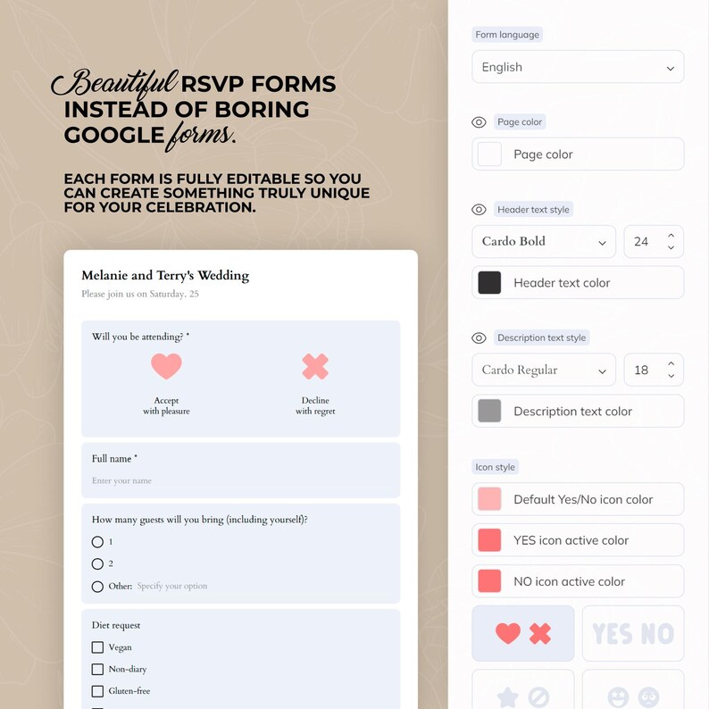 Digital Wedding Website Invitation: Trackable RSVP, Music, Live Countdown, Save the Date, Map, Online Invite (Fully Editable Canva Template) zdjęcie 12