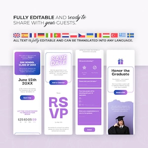 Class of 2026 Digital Graduation Invitation: Canva Website Template with Trackable RSVP & Countdown zdjęcie 7